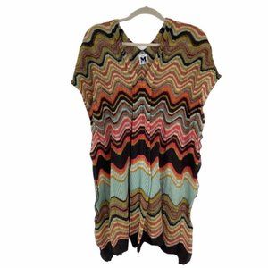 Missoni woven knit V neck side ruffle top 4
